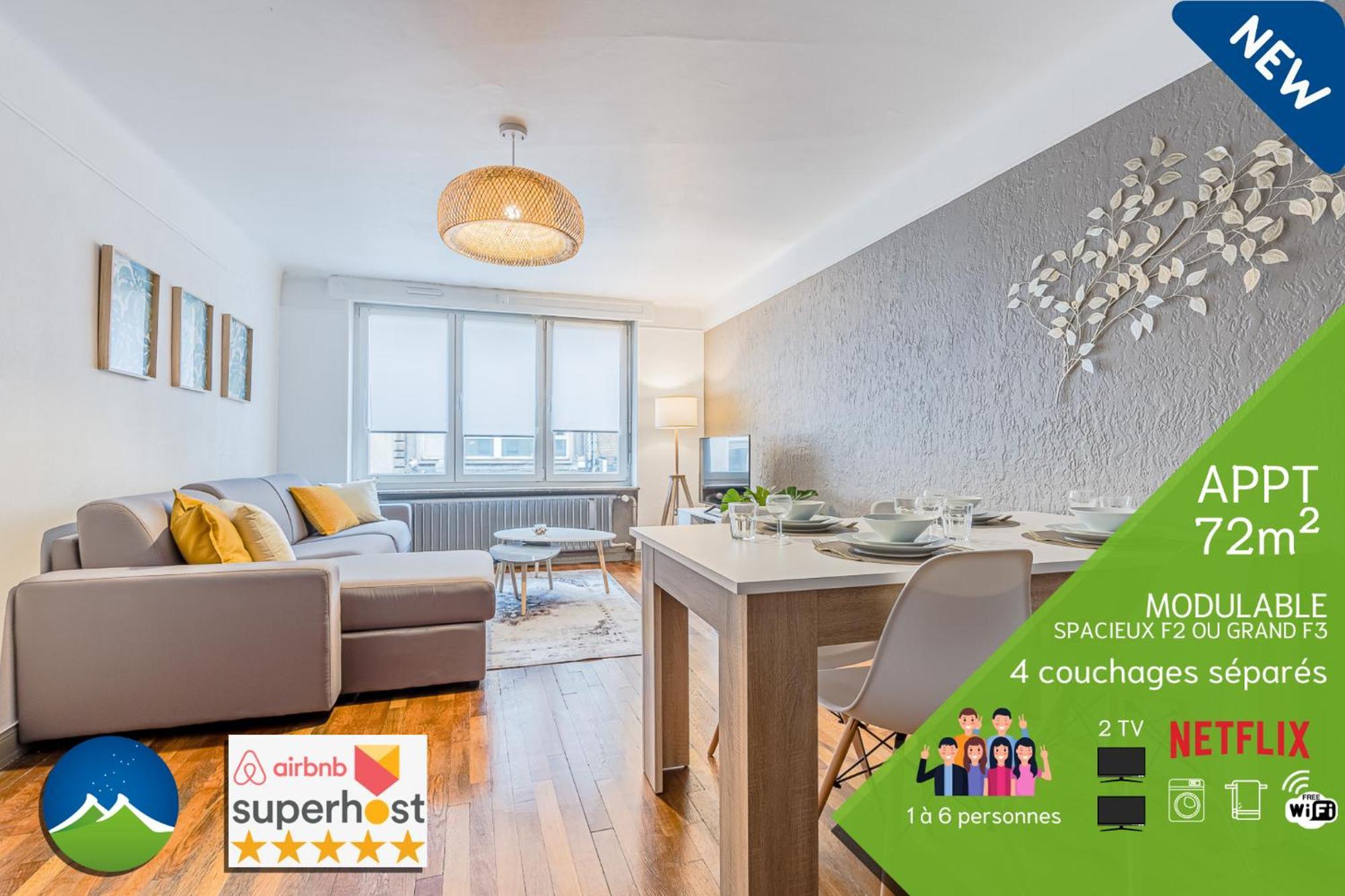 1 Studio & 4 Appts - 1 A 4 Lits - 1 A 7 Pers - 1 Immeuble - Confort, Flexibilite ------ English - 1 Studio & 4 Apts - 1 To 4 Beds - 1 To 7 Guests - Same Building - Comfort, Flexibility Hayange Buitenkant foto